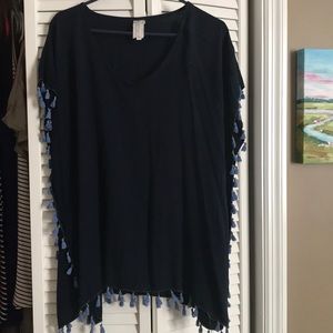 Navy blue swim cover up